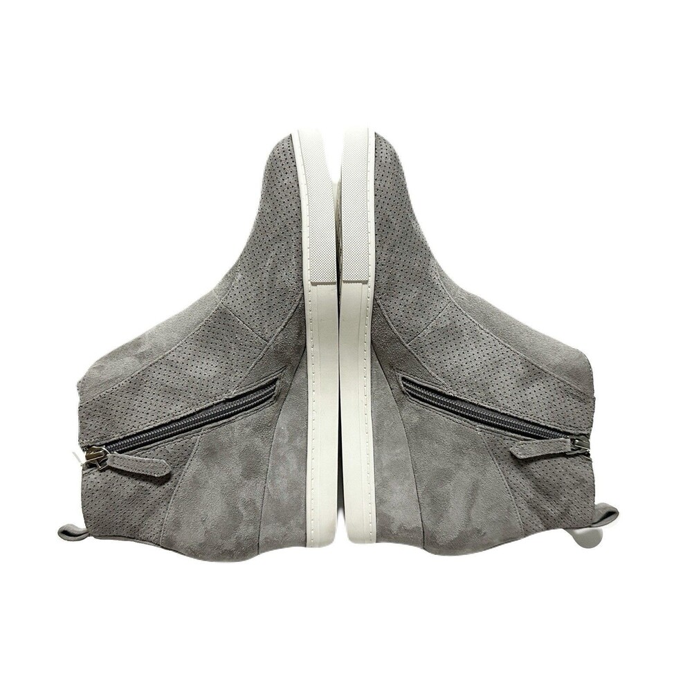 NEW Linea Paolo Anna Womens Size 9 Wedge Sneaker Bootie Gray Perforated Suede - Picture 5 of 9